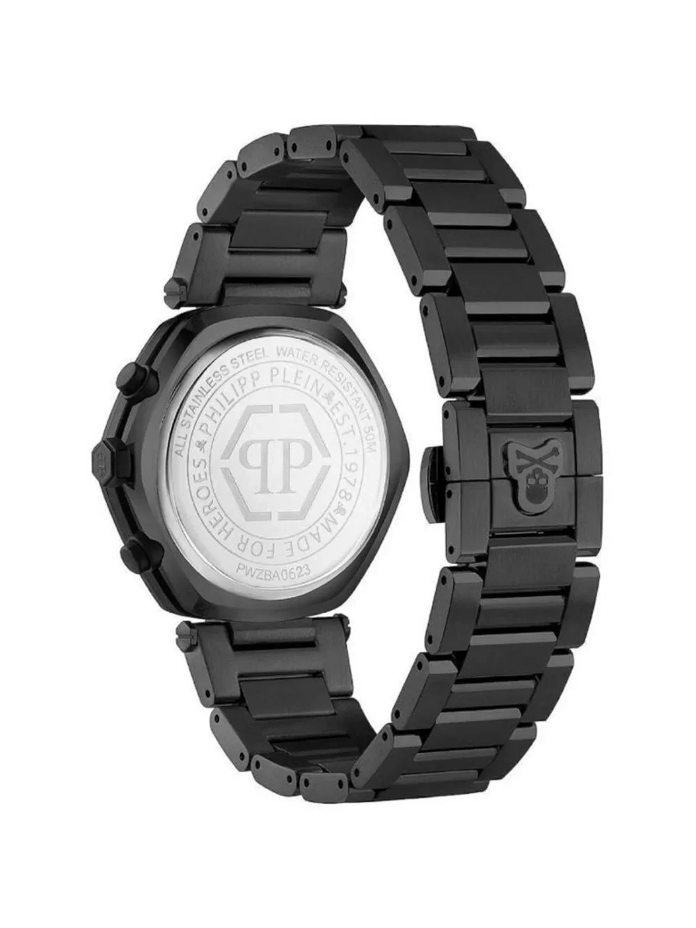 NWT Philipp Plein The Hexagon Chronograph Quartz Black Dial Men's Watch